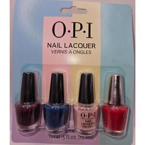 OPI Nail Polish Mini Set Of 4 Bottles Nail Lacquer 0.125 fl oz each Travel Size